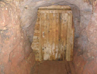 Reconstructed air door in Wood Mine Reconstructed air door in Wood Mine