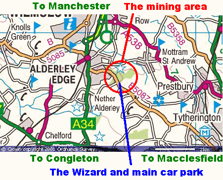 Map of Alderley Edge area