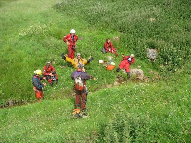 At the entrance on the way out