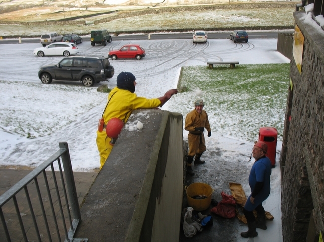 Bill made the mistake of changing in range of Colin's snowballs Bill made the mistake of changing in range of Colin's snowballs