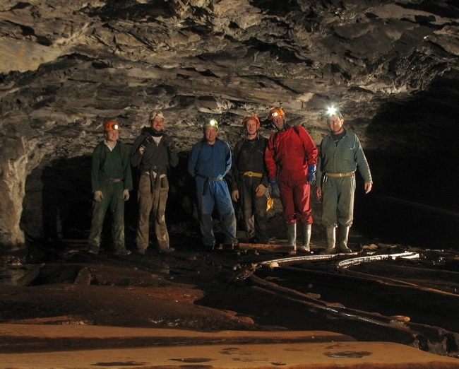 The team on No 9 level just before leaving the mine The team on No 9 level just before leaving the mine