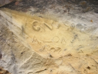 Graffiti from 1907 in the main chamber :: Date 2012:01:31 21:27:02 :: Taken by Nigel Dibben :: Camera Canon PowerShot A610