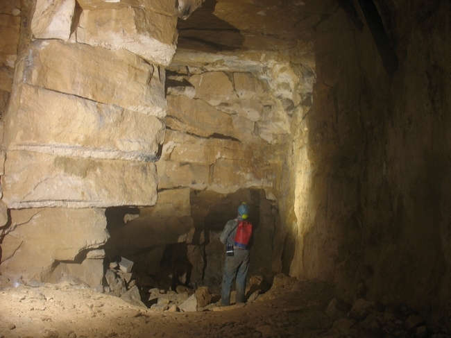 The height of the workings before backfilling