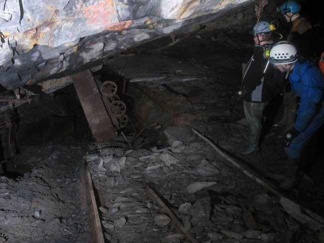 Waste wagon that was probably rolled down the incline when the working stopped