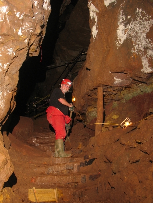 Mervyn cleans the steps