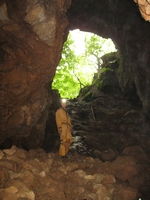 The main entrance to Jugholes. Lower cave on the left.
