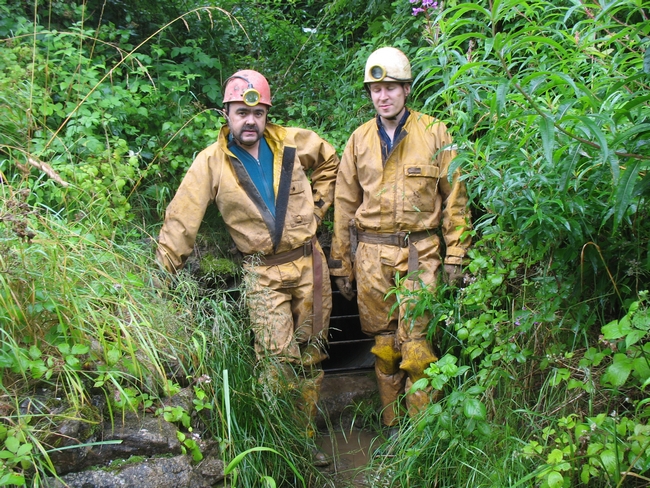 Simon and Allan outside the adit.