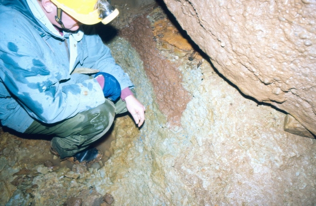 Azurite spheres near the entrance