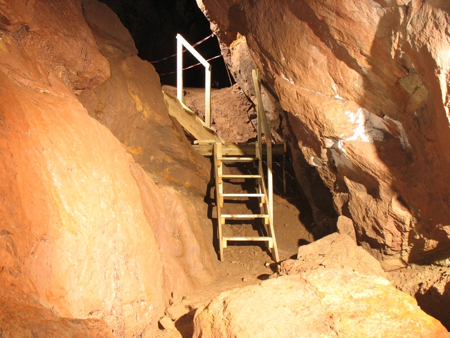 Steps placed in the mine to make easier access to the Roman gallery