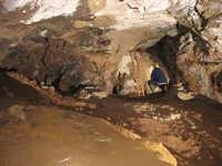 The archway into the chamber at the west end of the mine. The ladders leads up to some passages close to the surface