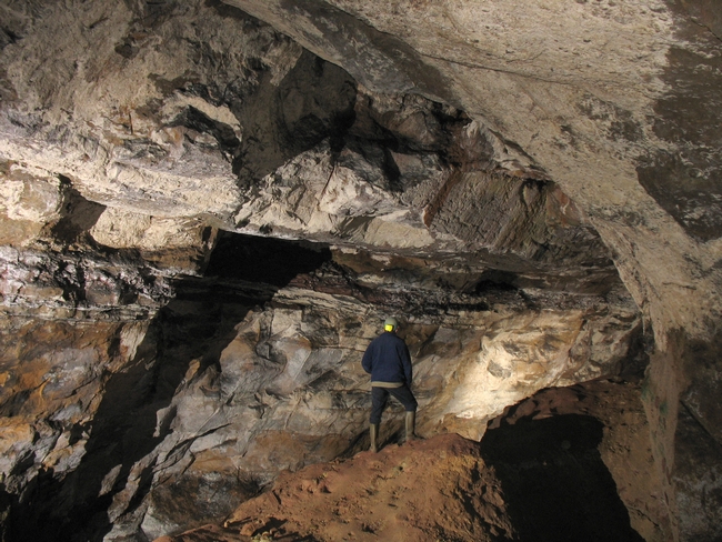 In the main chamber, looking east towards the bridge and the entrance