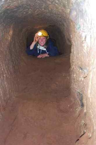 A low crawl at the top end of the mine