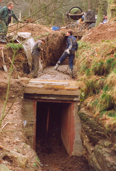 Rebuilding the adit at Wood Mine. It had been blasted in in the 60s