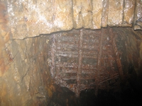 Looking up a capped and ginged shaft