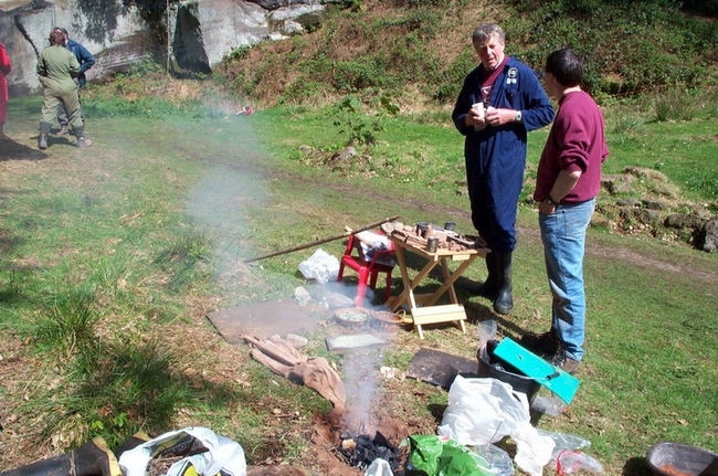 Demonstrating smelting Demonstrating smelting