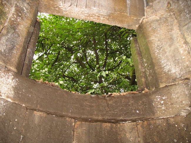 Opening to the river from the by-pass tunnel.