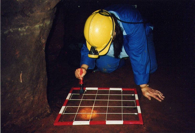 Working in Saddlebole Mine recording a cleaned surface