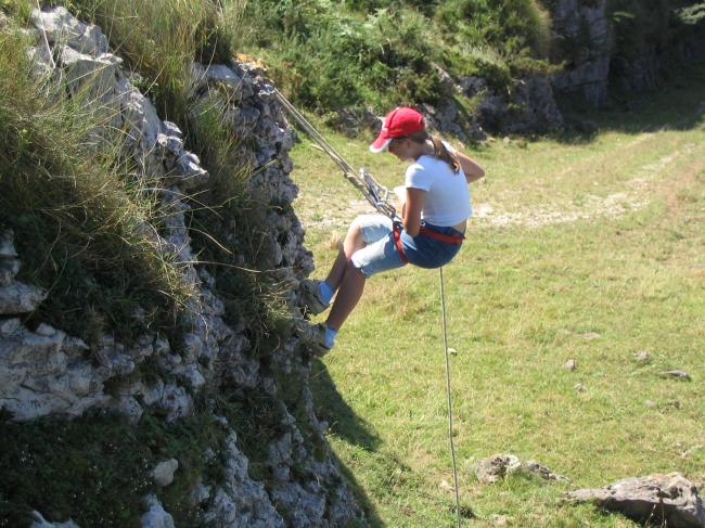 Abseil practice on the surface