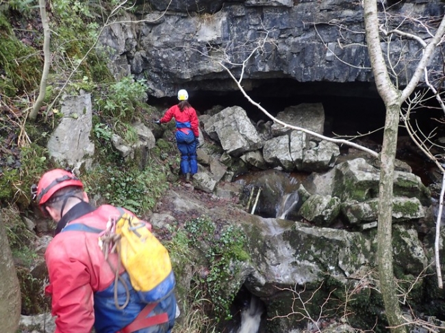 Going down to the entrance