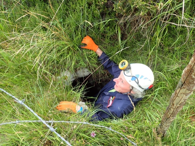 Checking out caves in the TV mast area