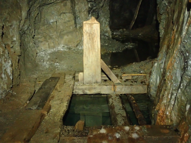 Flooded winze in the upper level