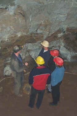 Guided tour in Engine Vein when the mine was floodlit