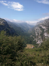 View down the Asón gorge