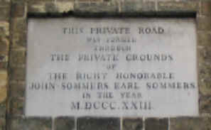 The plaque over the entrance